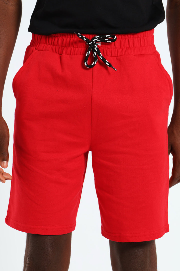 Boys Fleece Shorts - Red