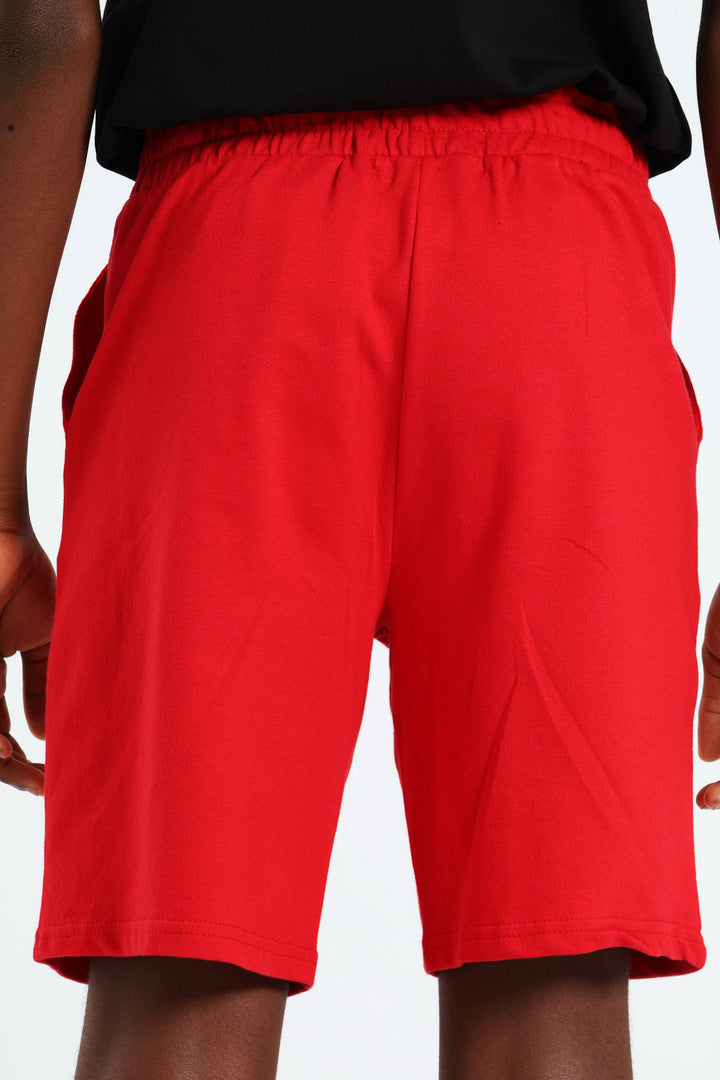 Boys Fleece Shorts - Red