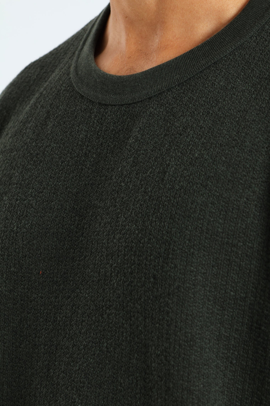 Coarse Knit Crew Neck Tee - Fatigue