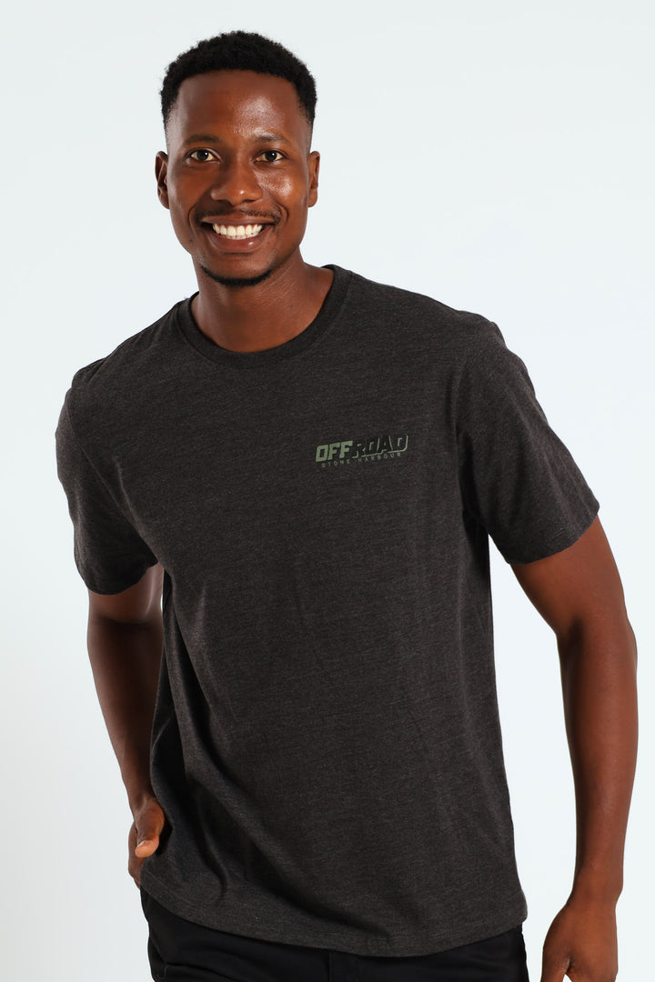 Off Road 4X4 Front & Back Tee - Charcoal Melange