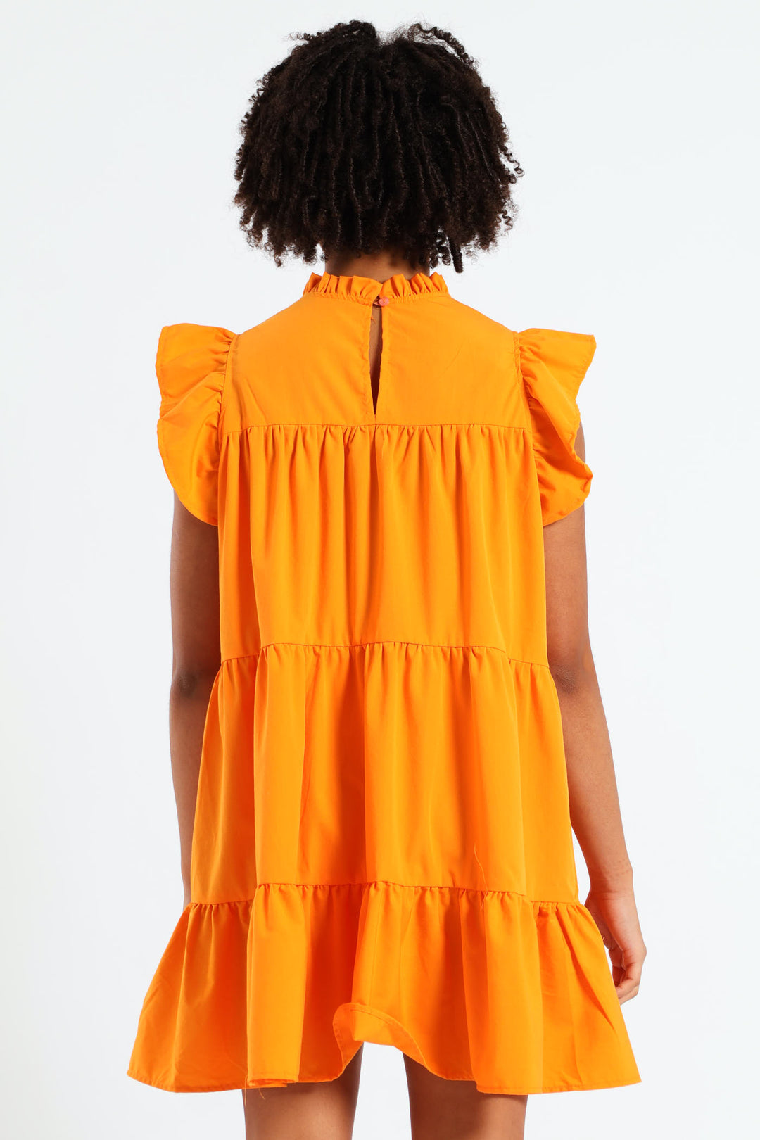 Girls Tiered Dress - Orange