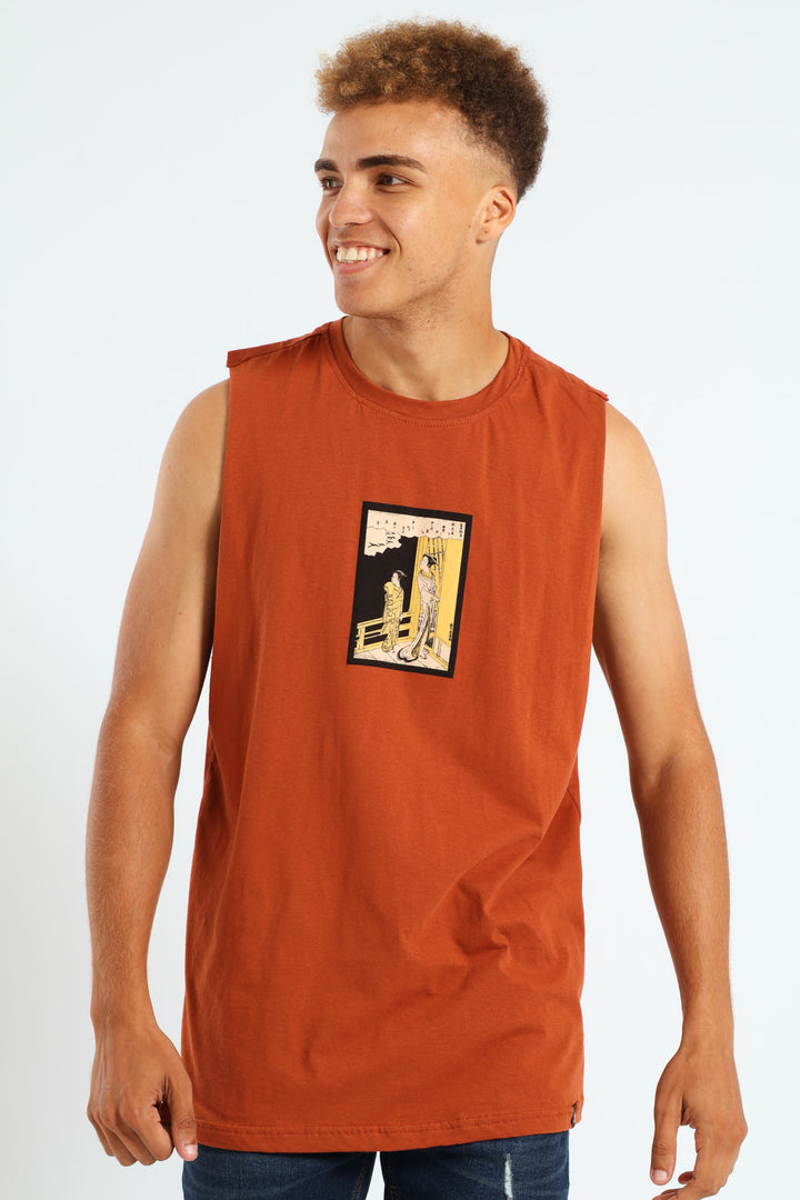 Japanese Muscle Hugger Tee - Rust