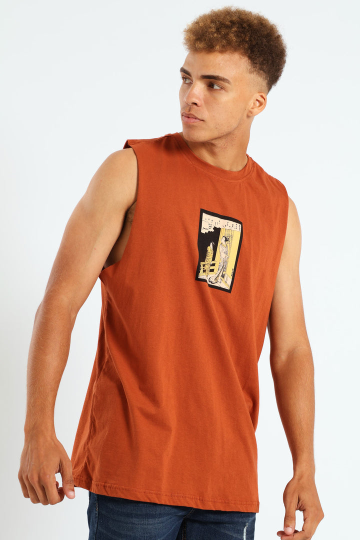 Japanese Muscle Hugger Tee - Rust