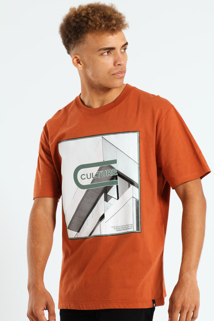 City Photographic Print Tee - Rust