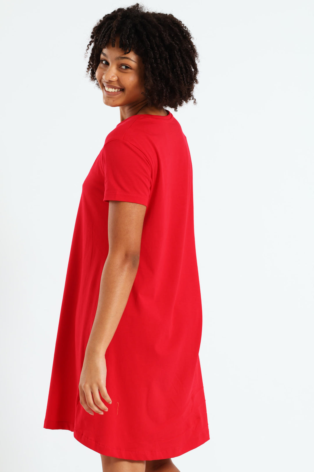 Girls Cara T-Shirt Dress - Red