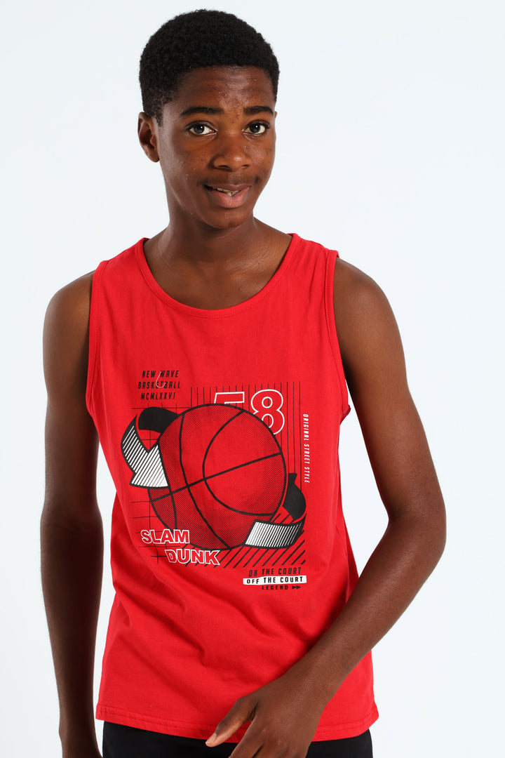 Boys Basketball Vest - Red