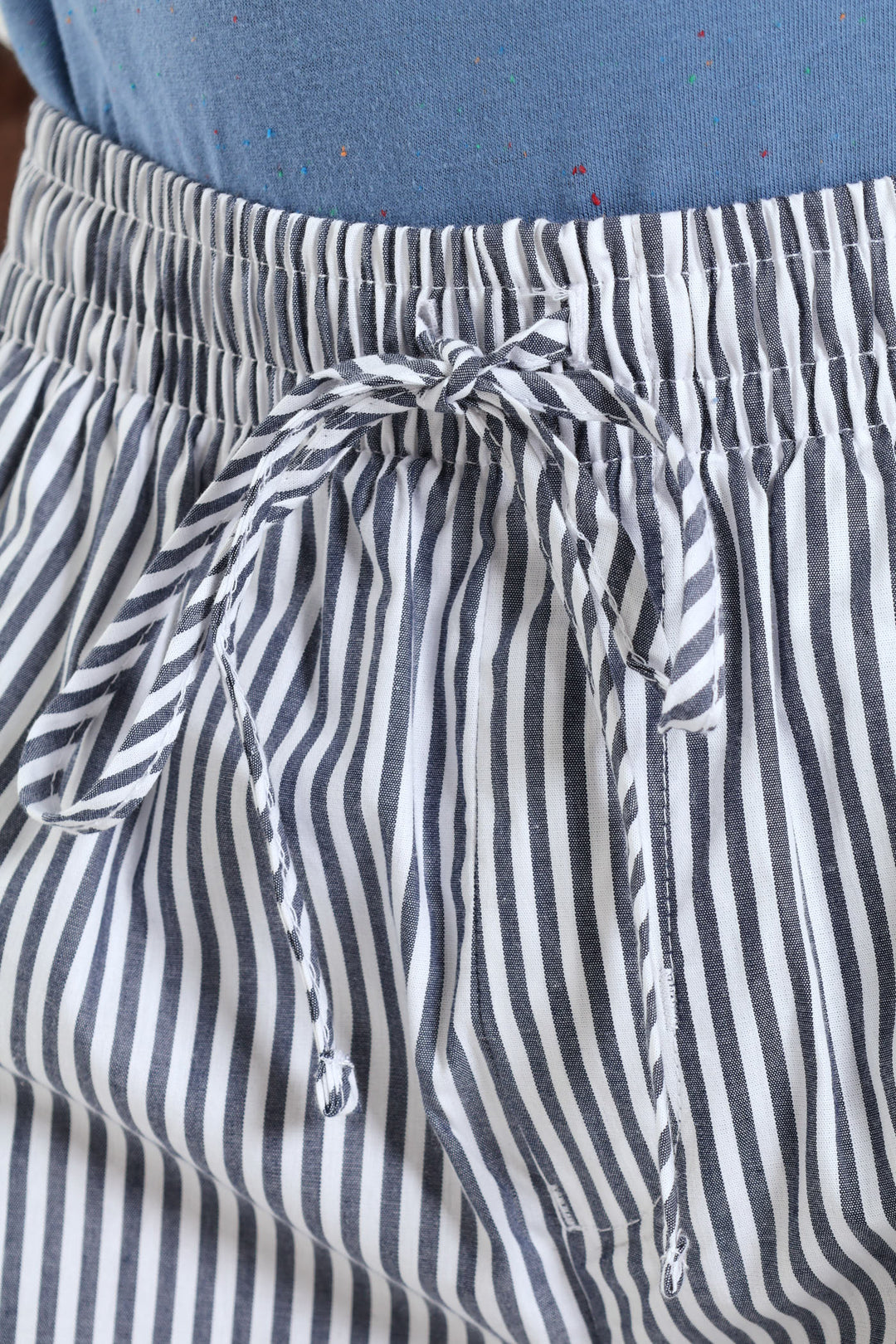 Stripe Woven Shorts - Navy/White