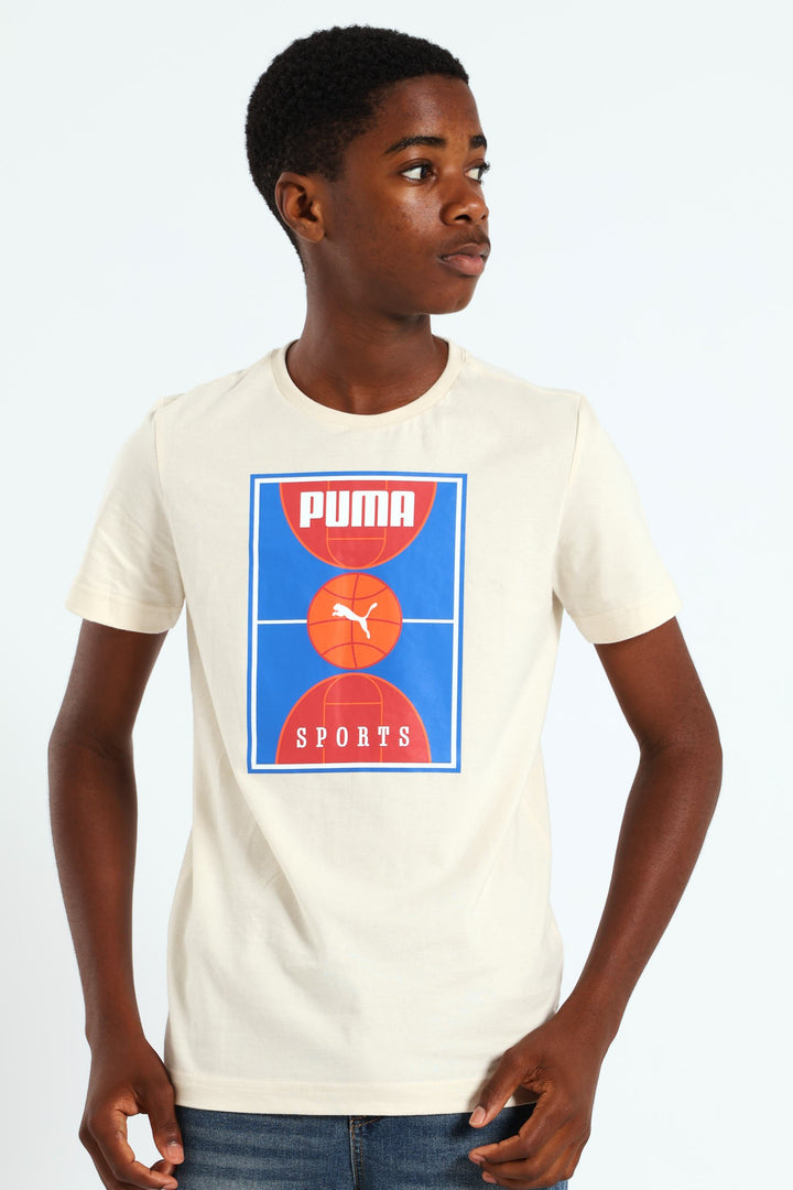 Boys Basketball Tee - White