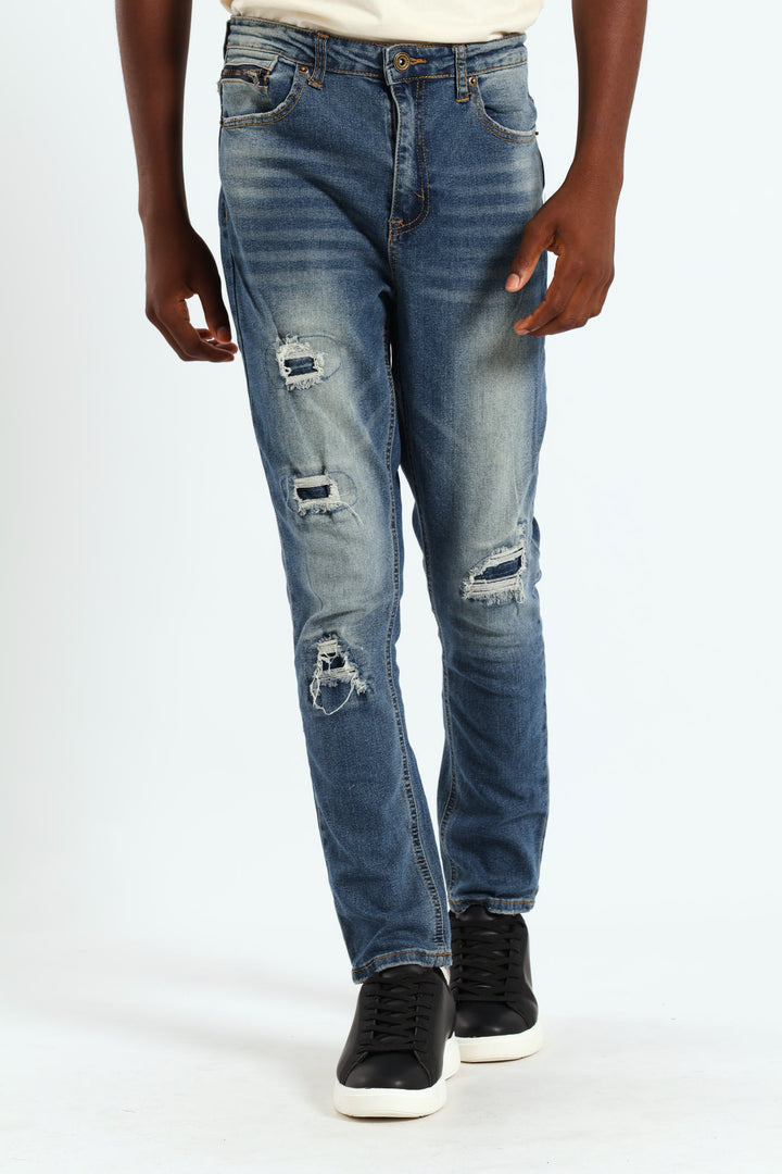 Boys Rip & Repair Zip Pocket Denim - Indigo