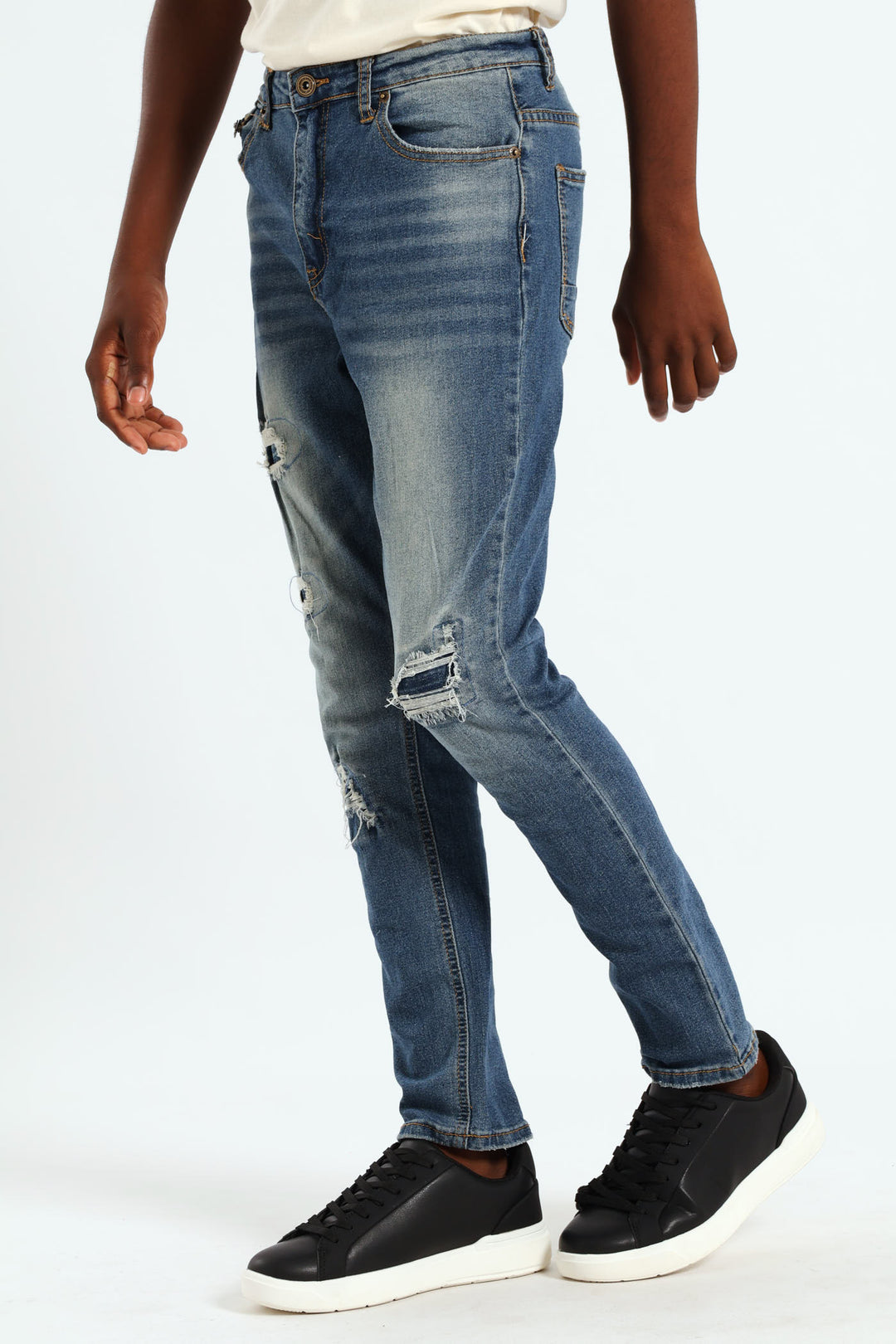 Boys Rip & Repair Zip Pocket Denim - Indigo