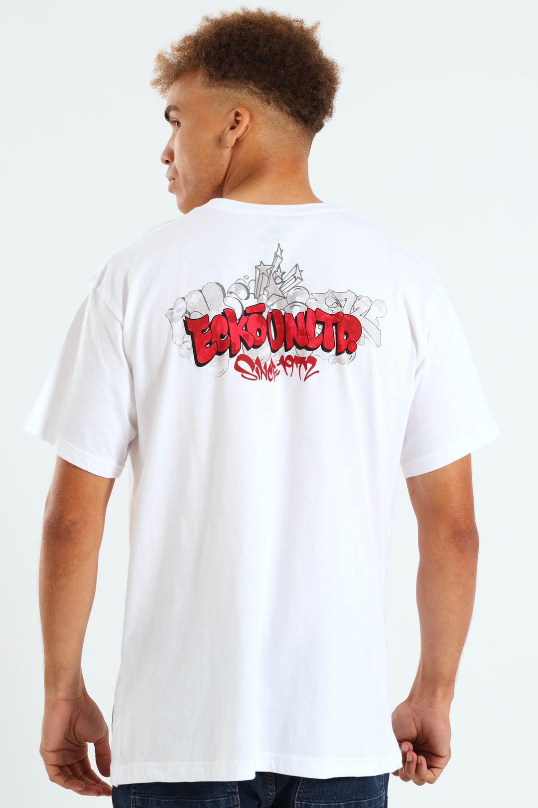 Graffiti Back Print Tee - White