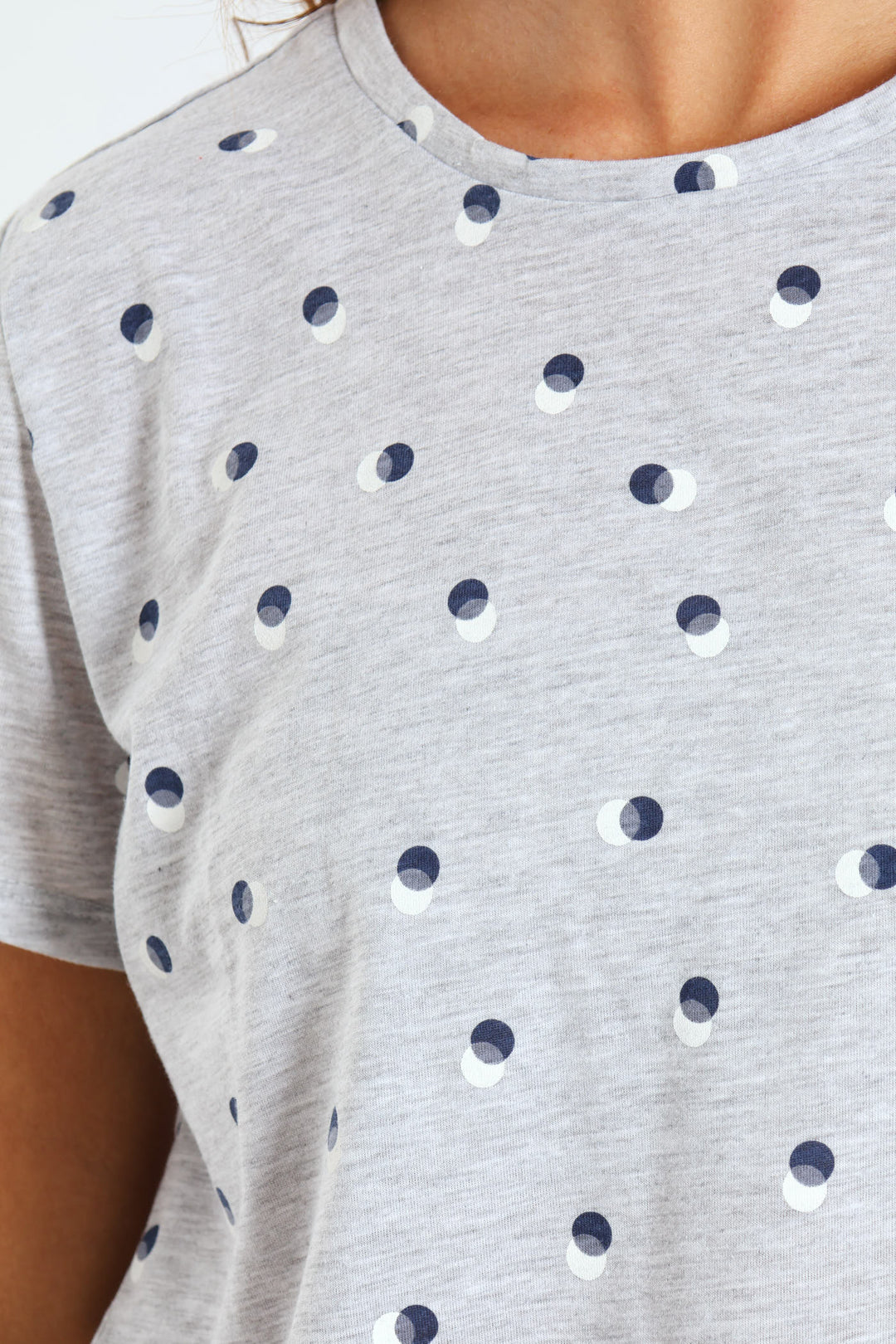 Spot Knit Tee - Grey Melange