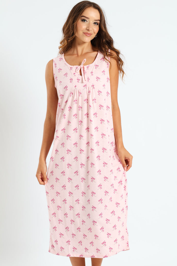 Flower Knit Nightie - Pink