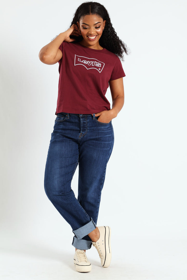 Graphic Boxy T-Shirt - Burgundy