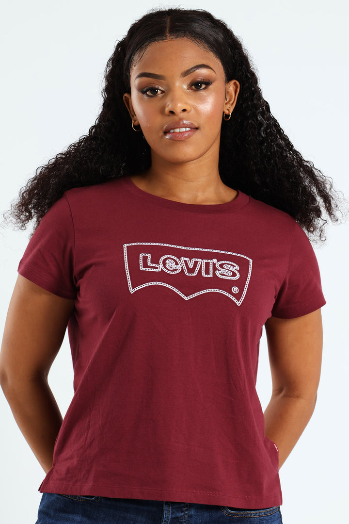 Graphic Boxy T-Shirt - Burgundy