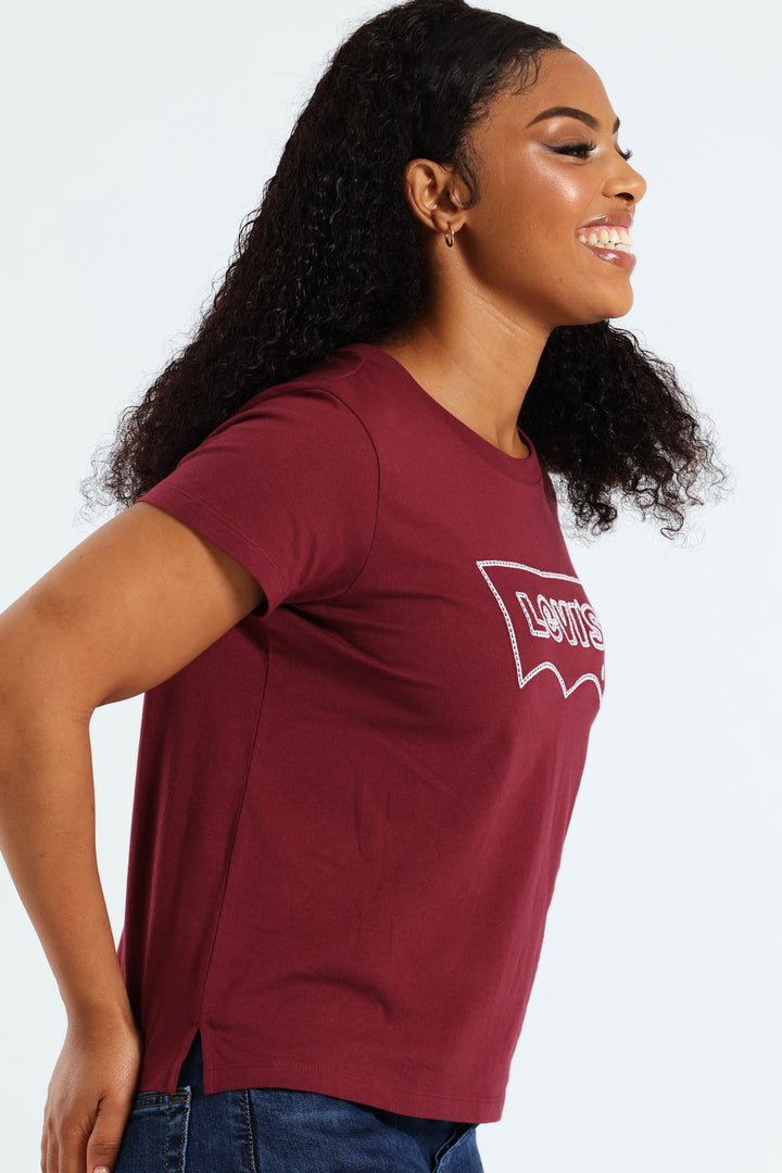 Graphic Boxy T-Shirt - Burgundy