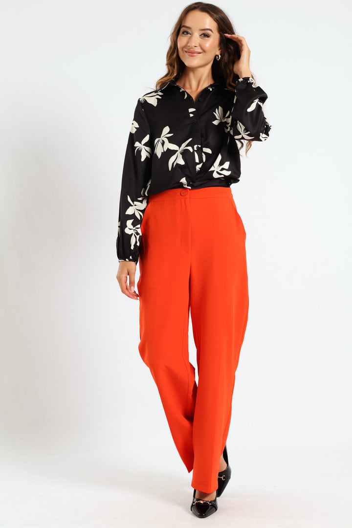 Concealed Straight Leg Pant - Orange