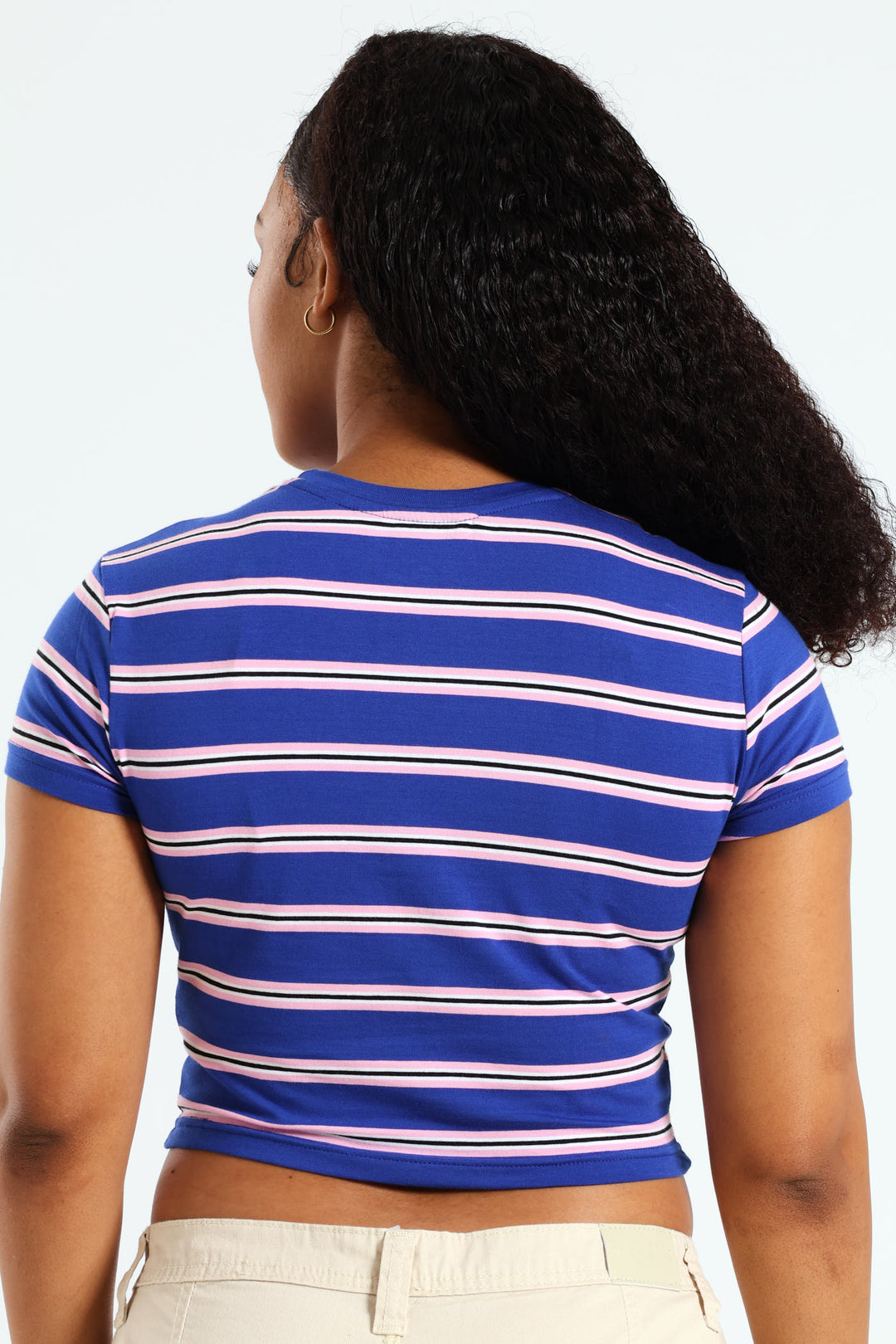 Yarn Dye Stripe Tee - Cobalt