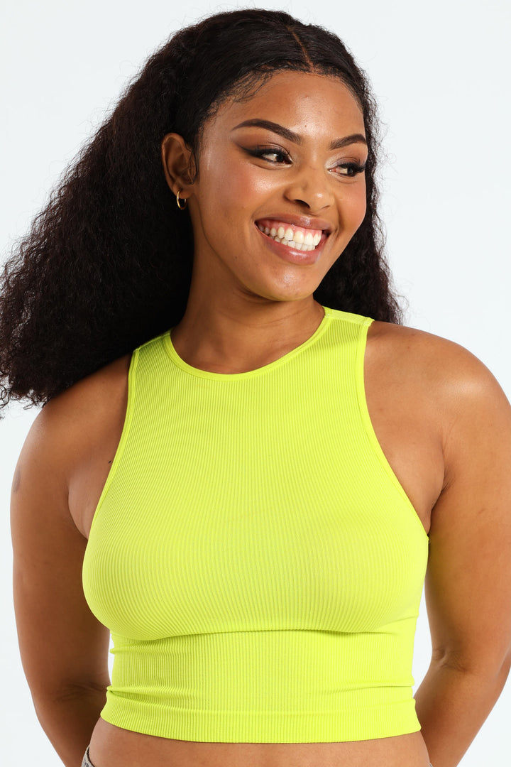 Seamless Racer Tank - Lime