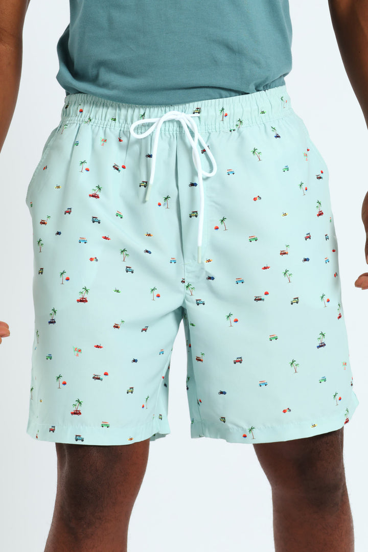 Palm Swimshort - Light Blue