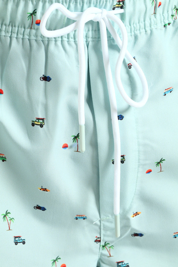 Palm Swimshort - Light Blue