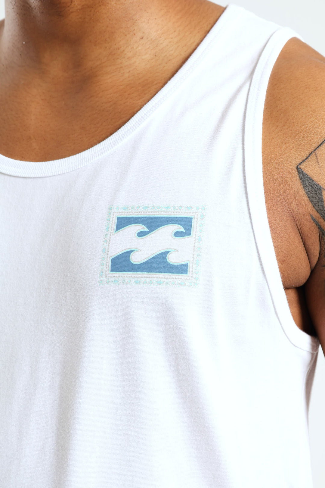 Crayon Wave Sleeveless Tee - White