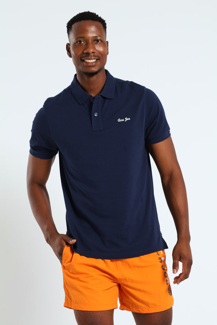 Pique Regular Fit Golfer - Navy