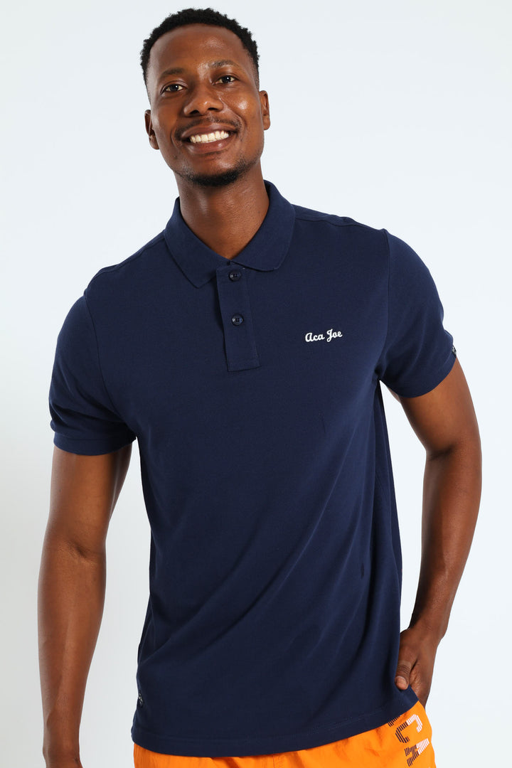 Pique Regular Fit Golfer - Navy