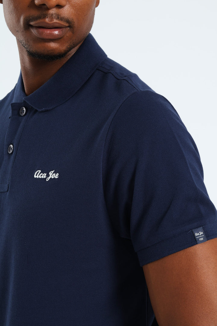 Pique Regular Fit Golfer - Navy