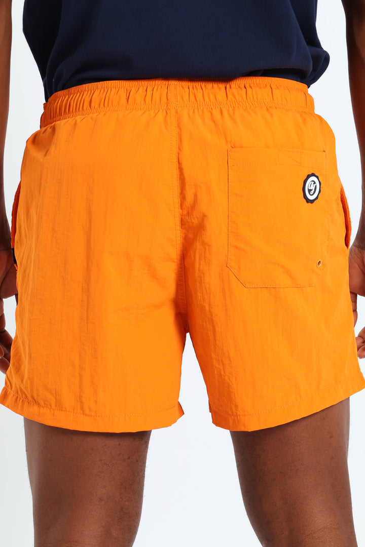 Logo Print Swim Short - Orange