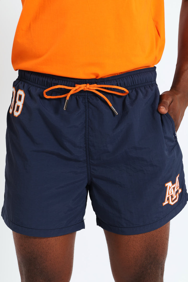 Applique Swim Short - Navy