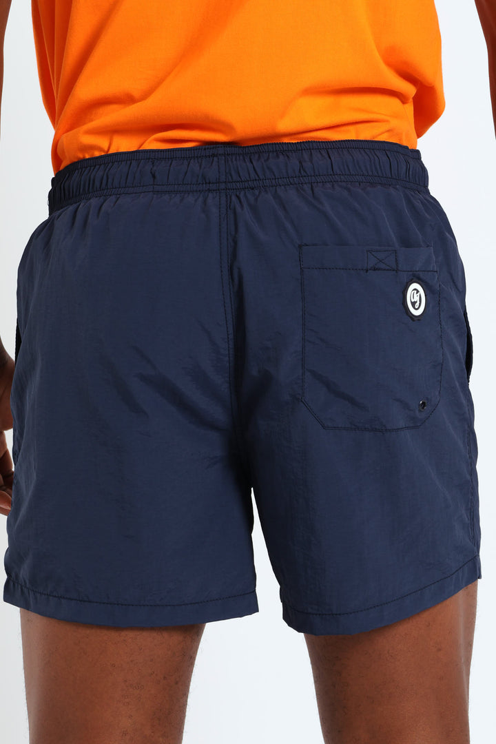 Applique Swim Short - Navy