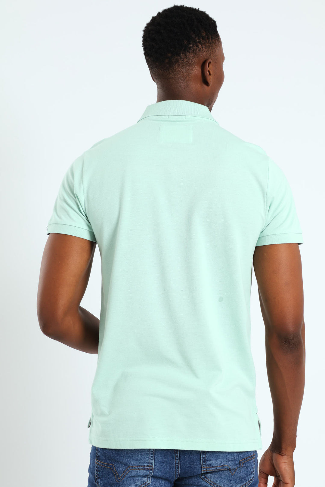 Pique Ruched Placket Golfer - Turquoise