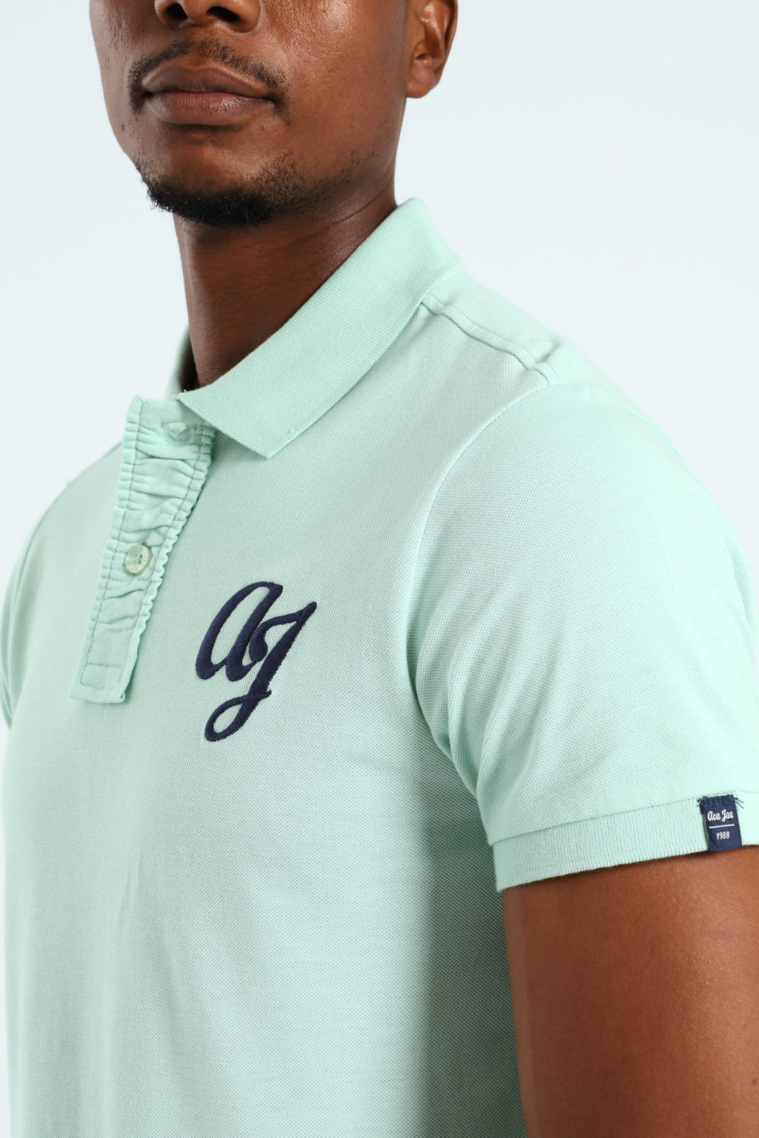 Pique Ruched Placket Golfer - Turquoise