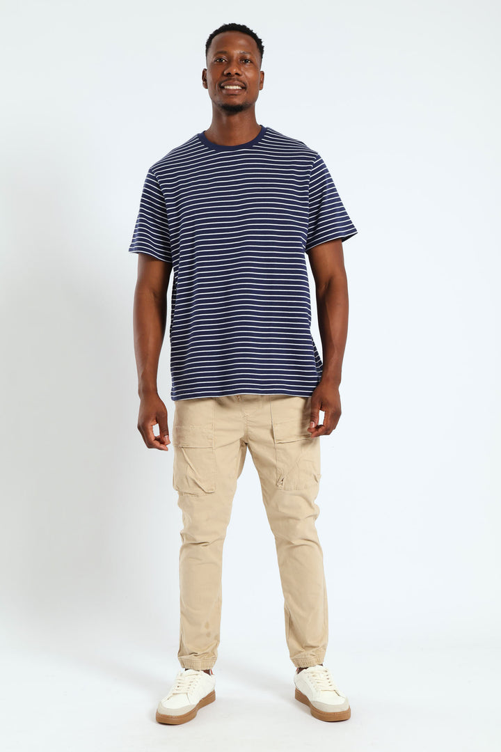 Surface Stripe Tee - Navy