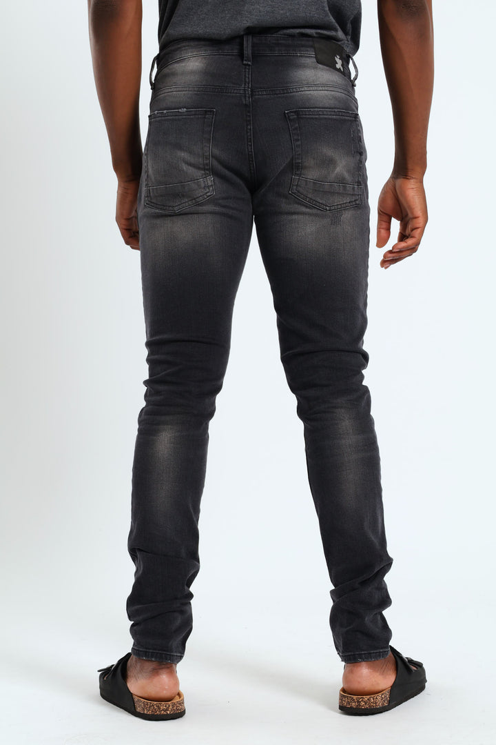 Blasted Ripped Skinny Jean - Black