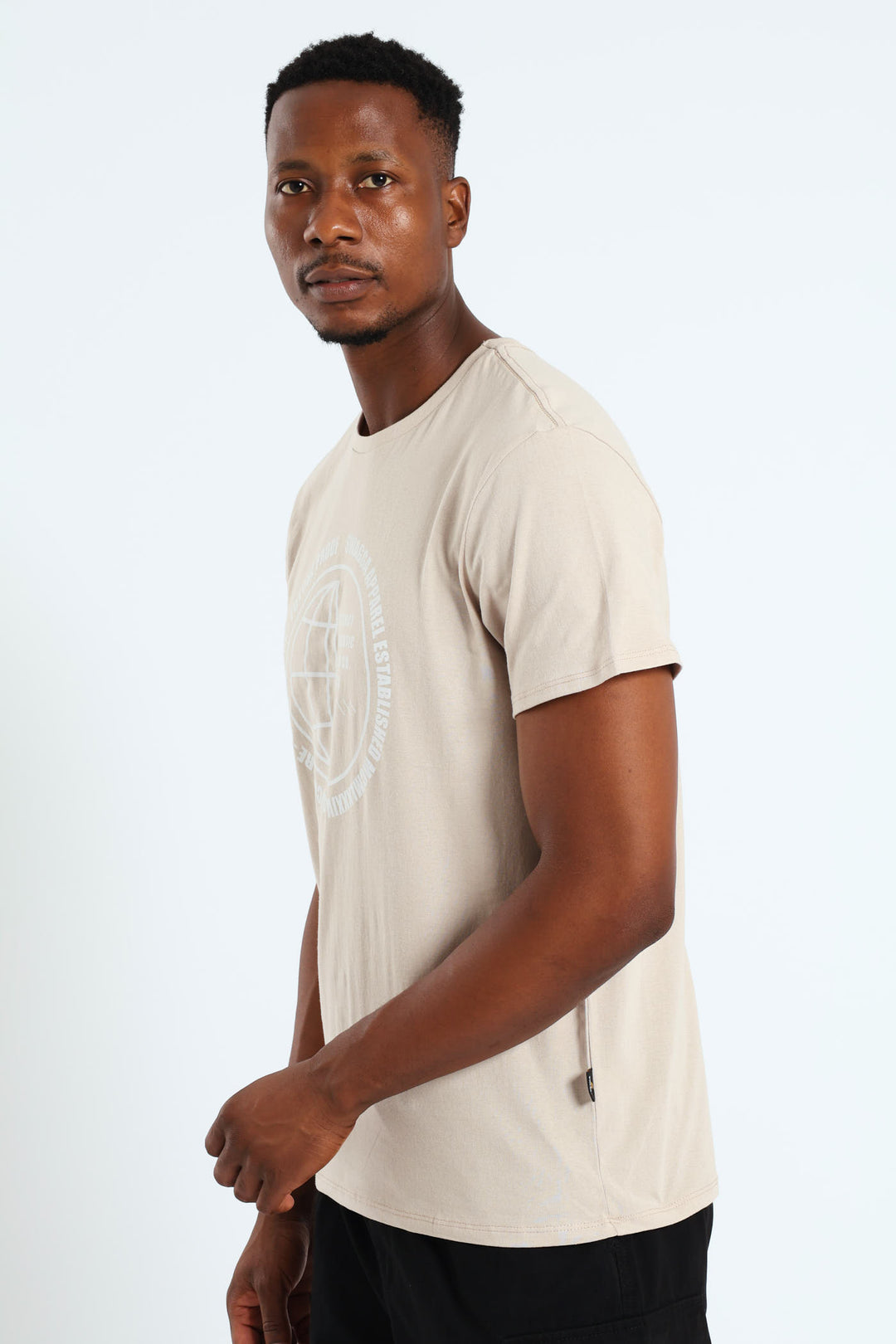 Basic Print TEE- Stone