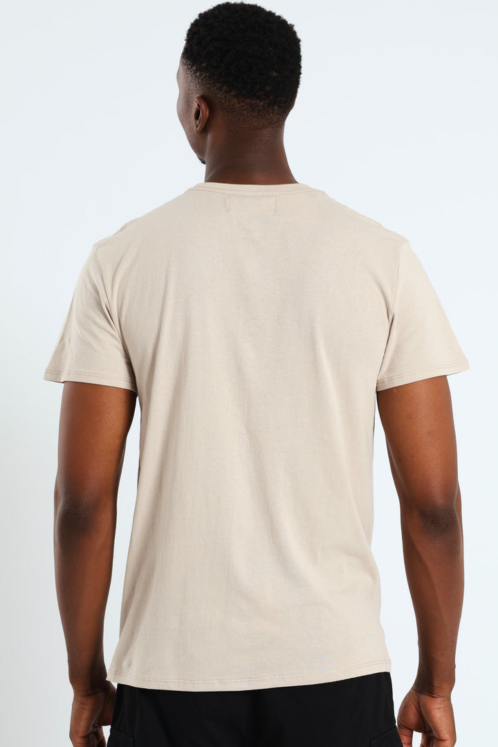 Basic Print TEE- Stone