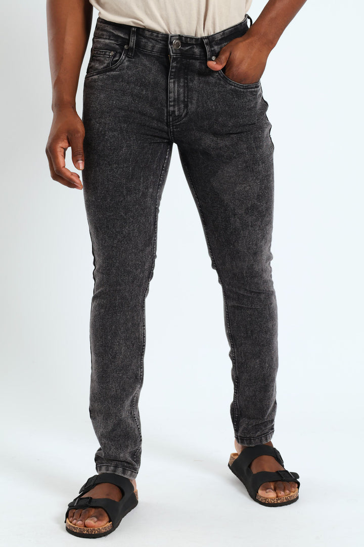 Super Skinny Basic Denim Jean - Black Acid