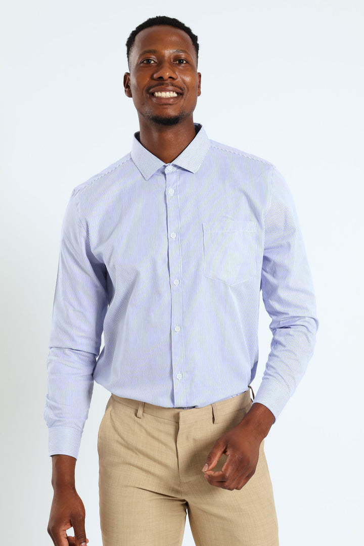 Premium Stripe Shirt - White/Blue