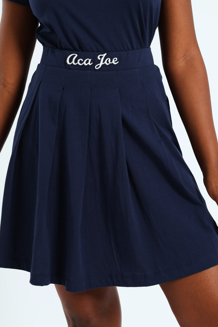 Girls Pleated Skirt - Navy/Blue