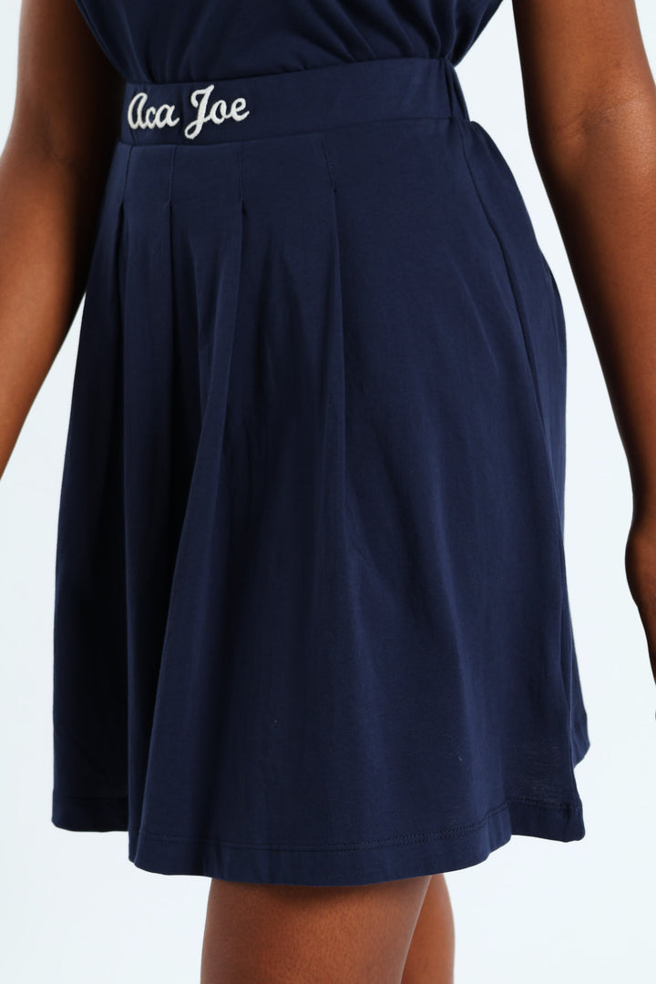 Girls Pleated Skirt - Navy/Blue