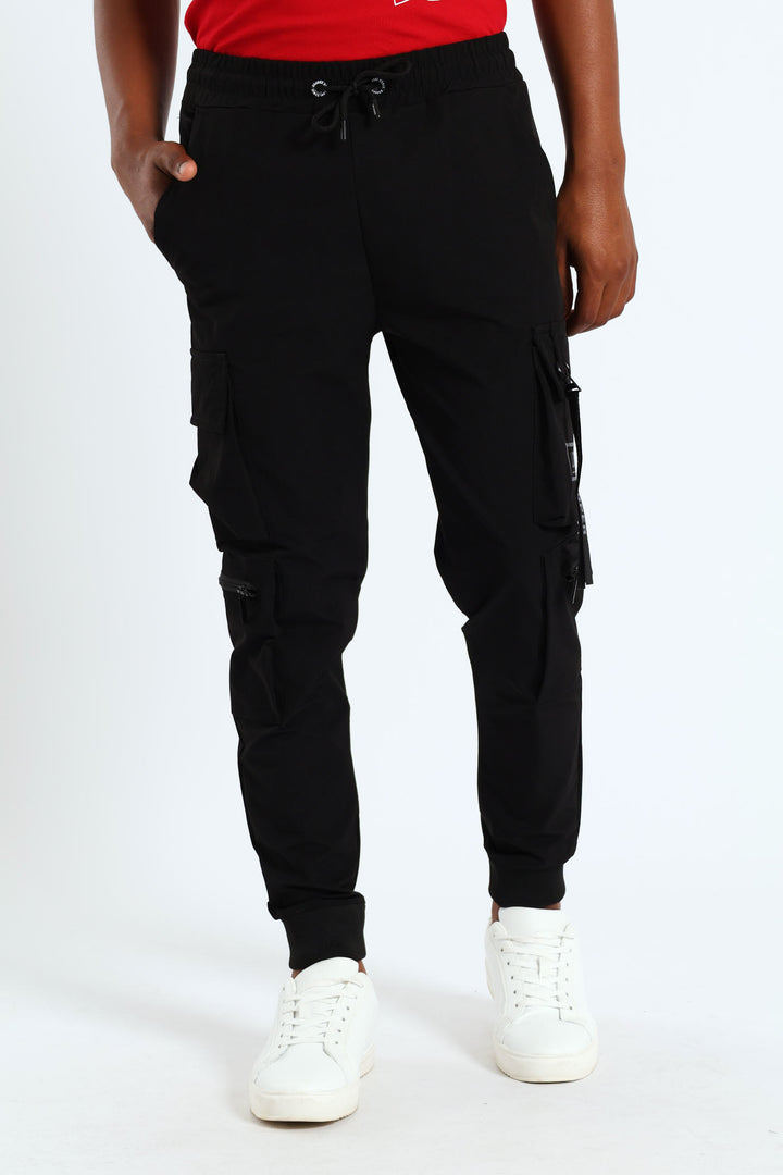 Boys Grant Utility Cargo Pants - Black