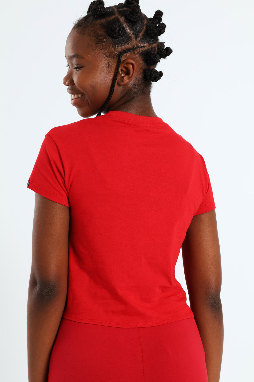 Girls Tie Front Tee - Red