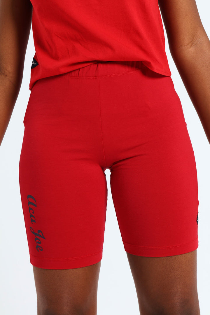 Girls Cycle Shorts - Red