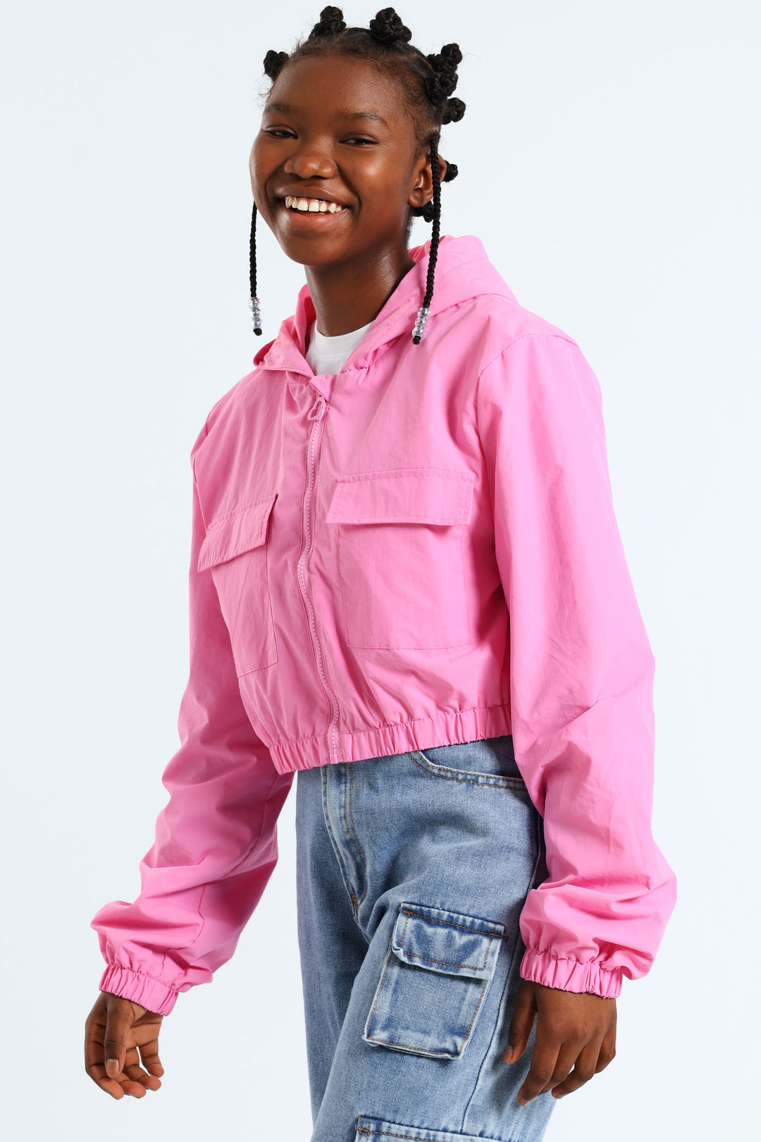 Girls Taslon Sporty Jacket - Cerise