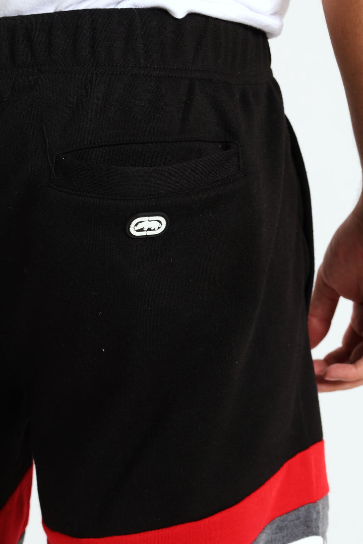 Cut & Sew Fleece Shorts - Black