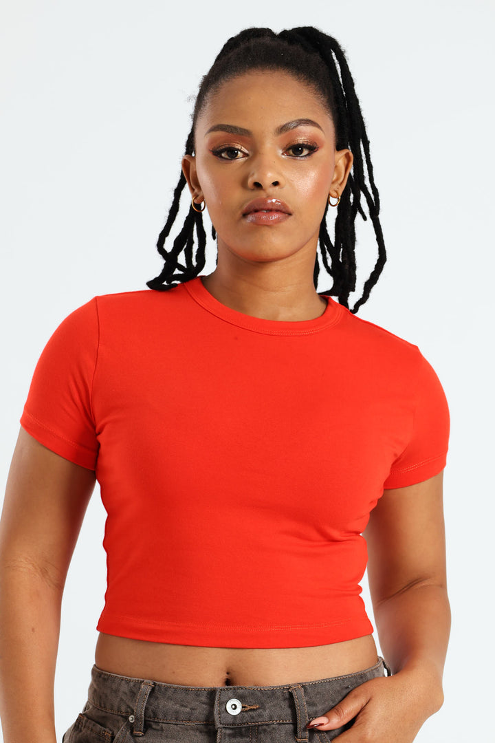 Basic Short Sleeve Tee - Tangerine