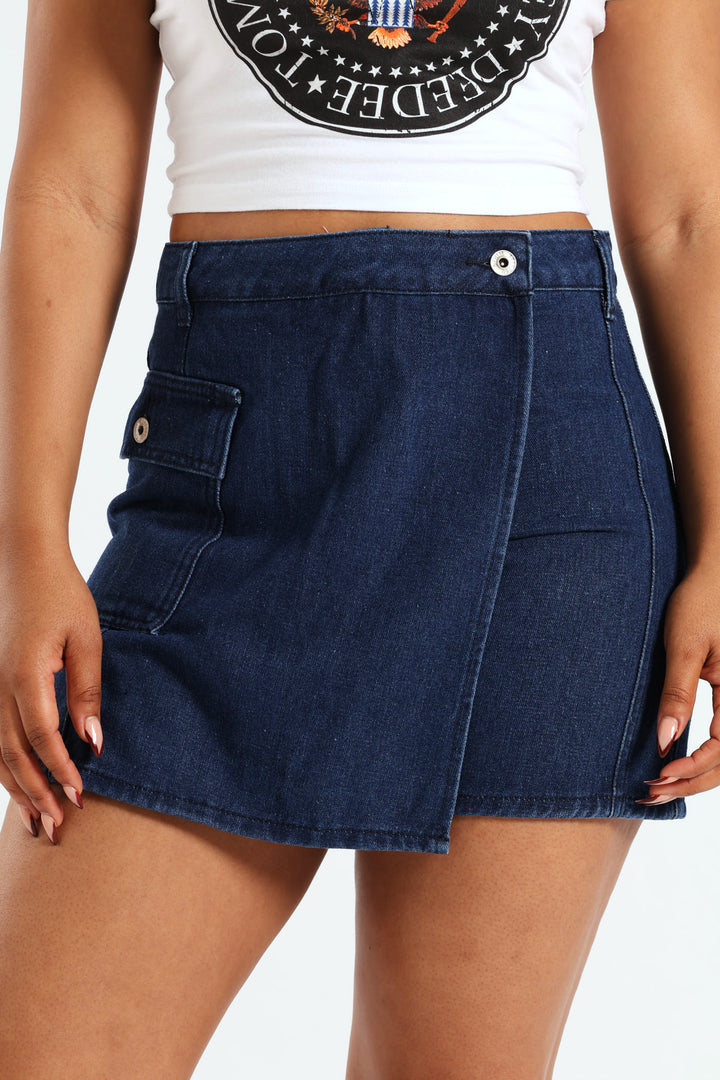 Denim Skort - Ink