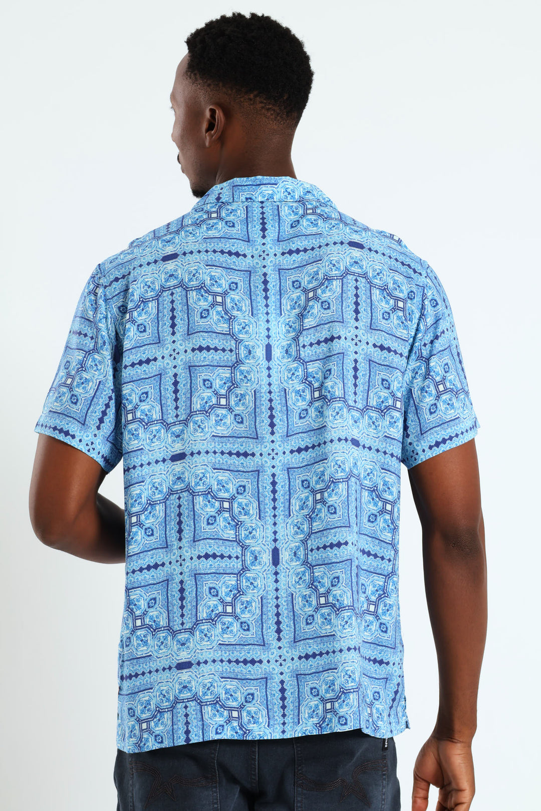 Eco Rayon Tile Shirt - Blue